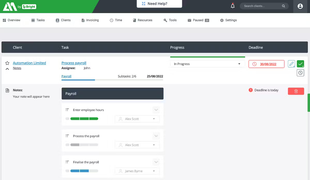 AccountancyManager workflow dashboard