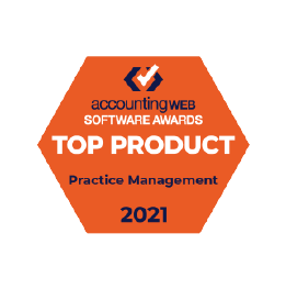 2021 accountingweb award logo for top product in practice management Bright Software Group